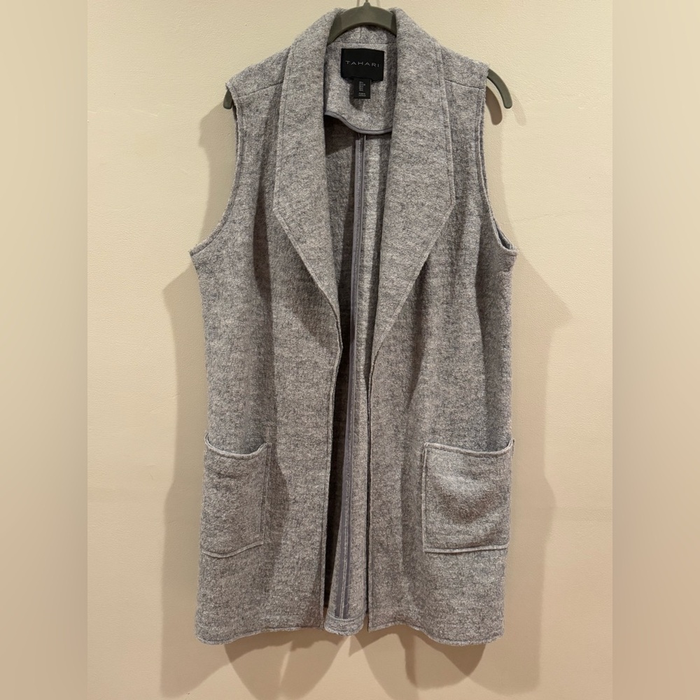 Tahari Gray Cardigan Sweater